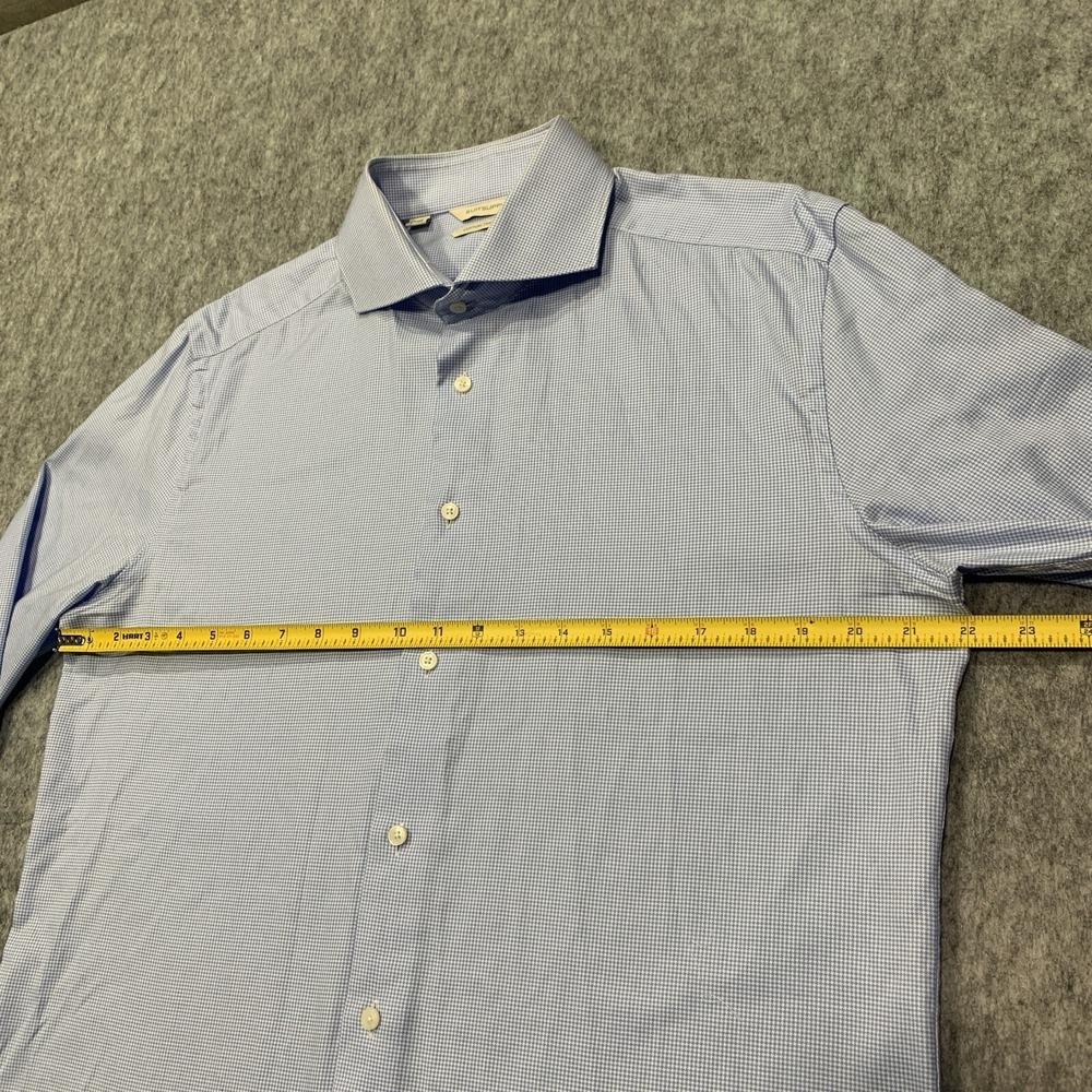 Suit Supply Cotton Two Ply Men's Blue Button Up Shirt - Size 42/16.5 - Picture 10 of 15